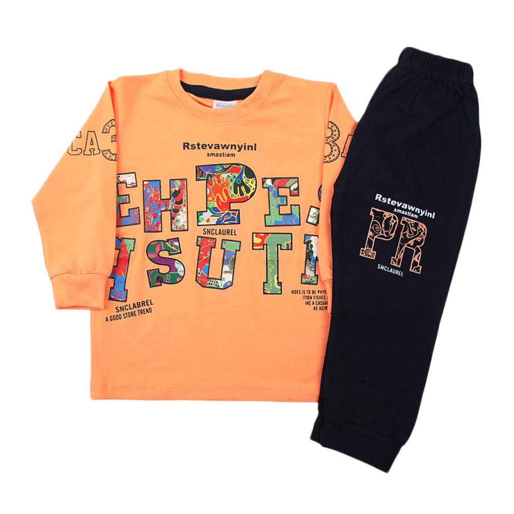 Boys Full Sleeves Trouser Suit - Peach, Boys Sets & Suits, Chase Value, Chase Value