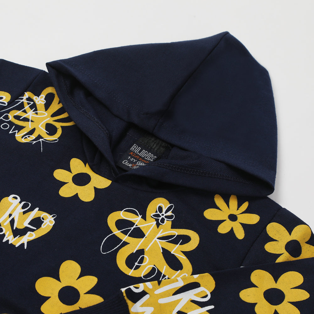 Girls Hoodie T-Shirt  - Navy Blue, Girls Hoodies & Sweat Shirts, Chase Value, Chase Value