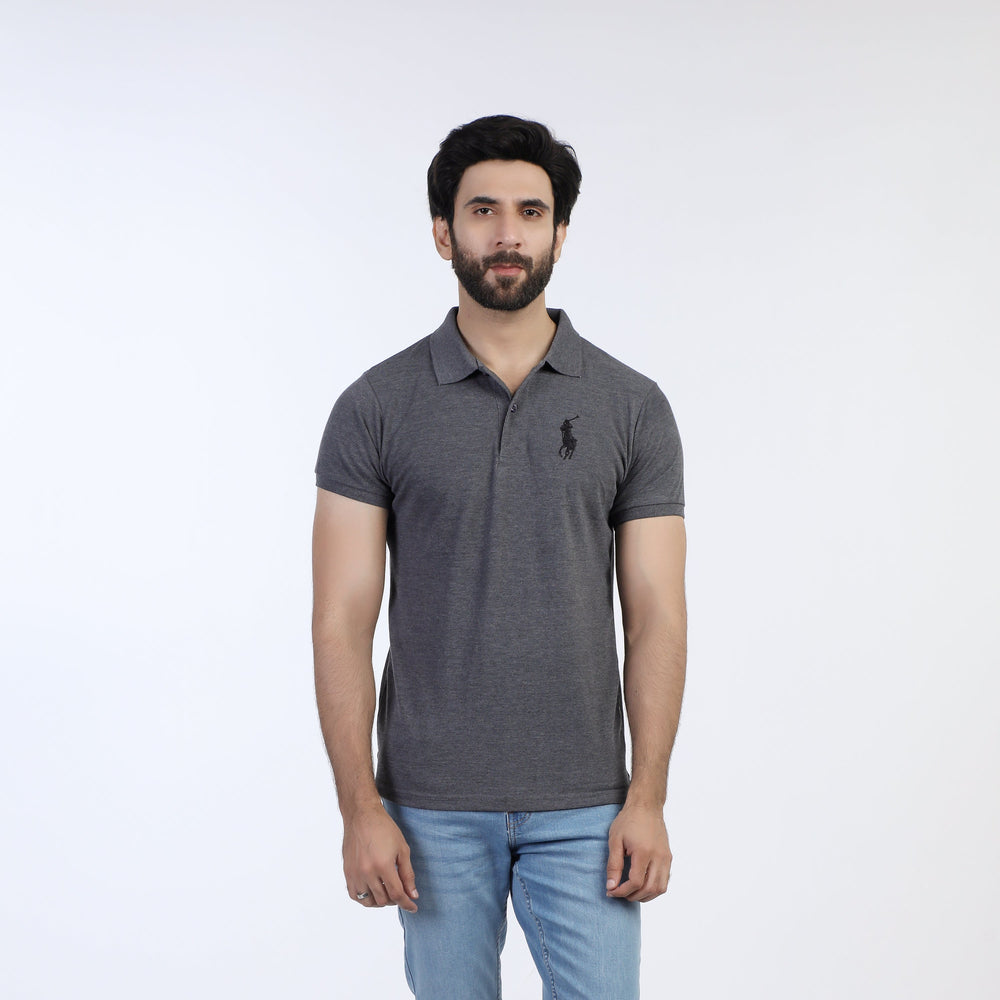 Valuable Men's Half Sleeves Polo T-Shirt - Charcoal, Men's T-Shirts & Polos, Chase Value, Chase Value