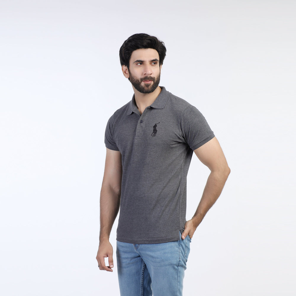 Valuable Men's Half Sleeves Polo T-Shirt - Charcoal, Men's T-Shirts & Polos, Chase Value, Chase Value