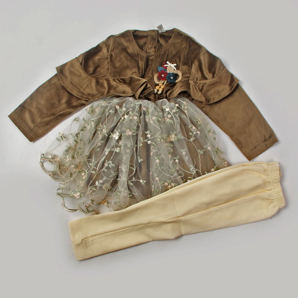 Girls Shalwar Suit - Brown, Girls Shalwar Kameez, Chase Value, Chase Value