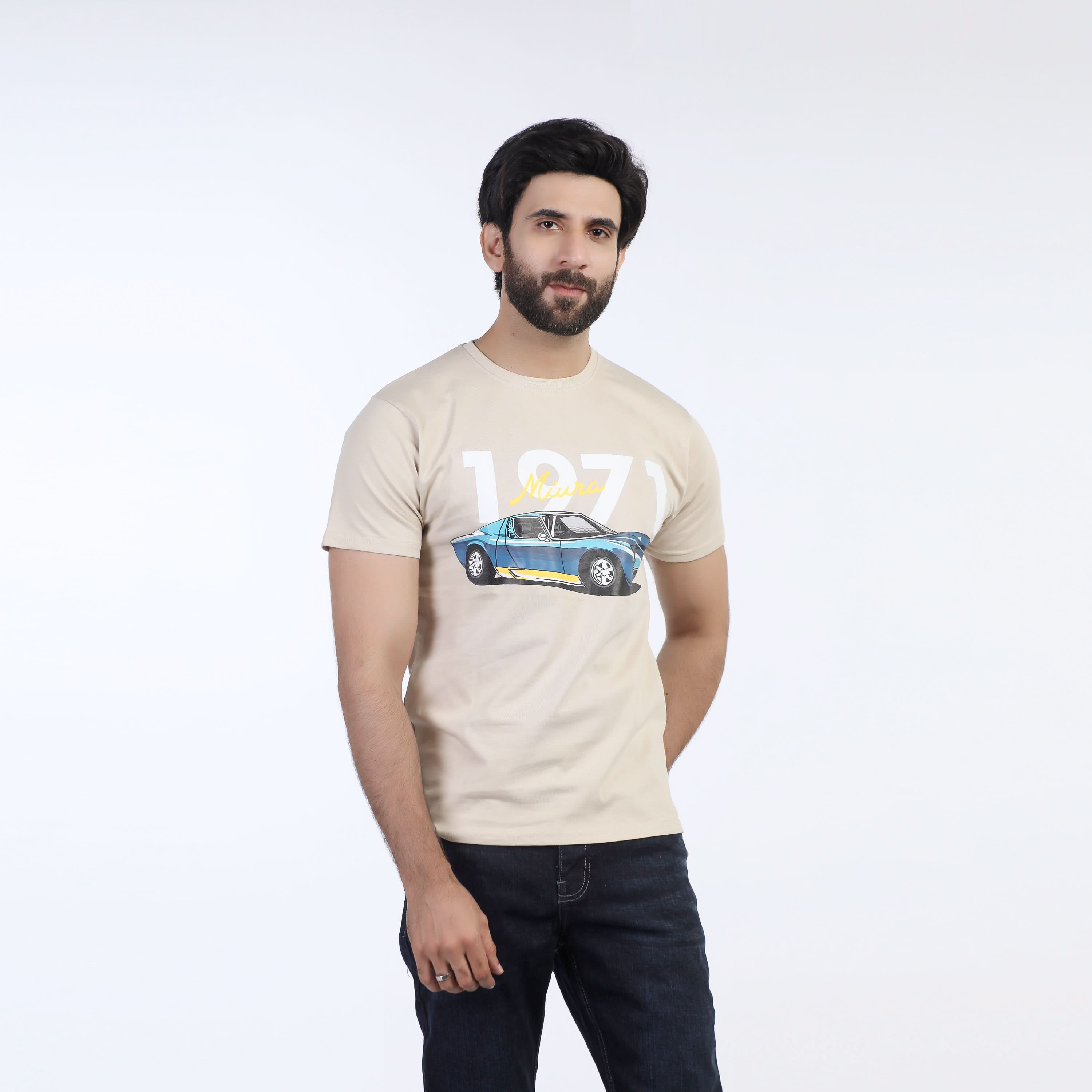 Valuable Men's Half Sleeves T-Shirt - Fawn, Men's T-Shirts & Polos, Chase Value, Chase Value