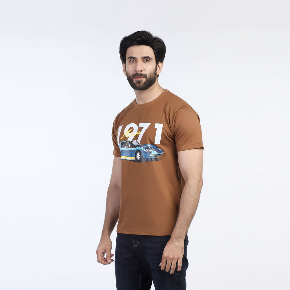 Valuable Men's Half Sleeves T-Shirt - Brown, Men's T-Shirts & Polos, Chase Value, Chase Value