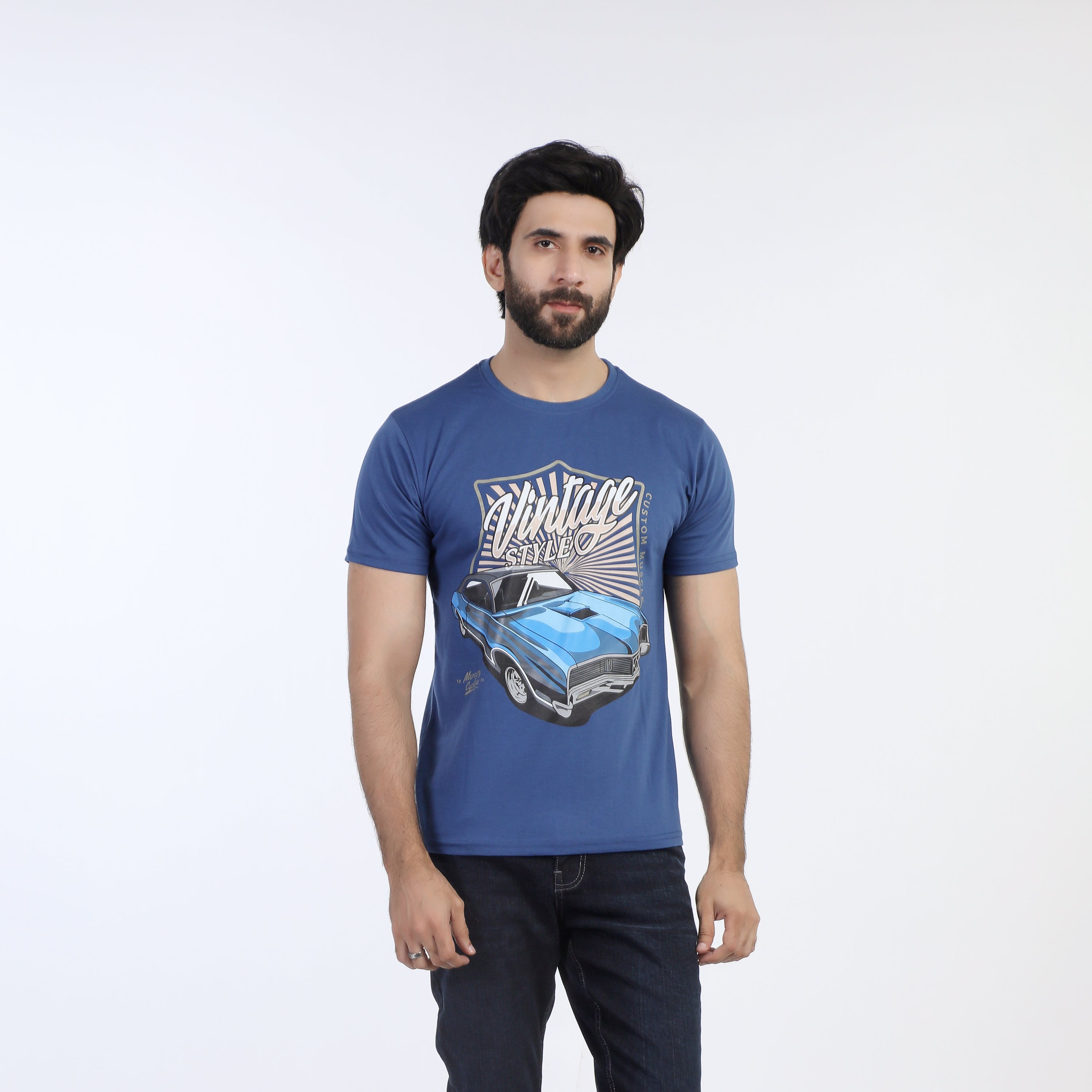 Valuable Men's Half Sleeves T-Shirt - Blue, Men's T-Shirts & Polos, Chase Value, Chase Value