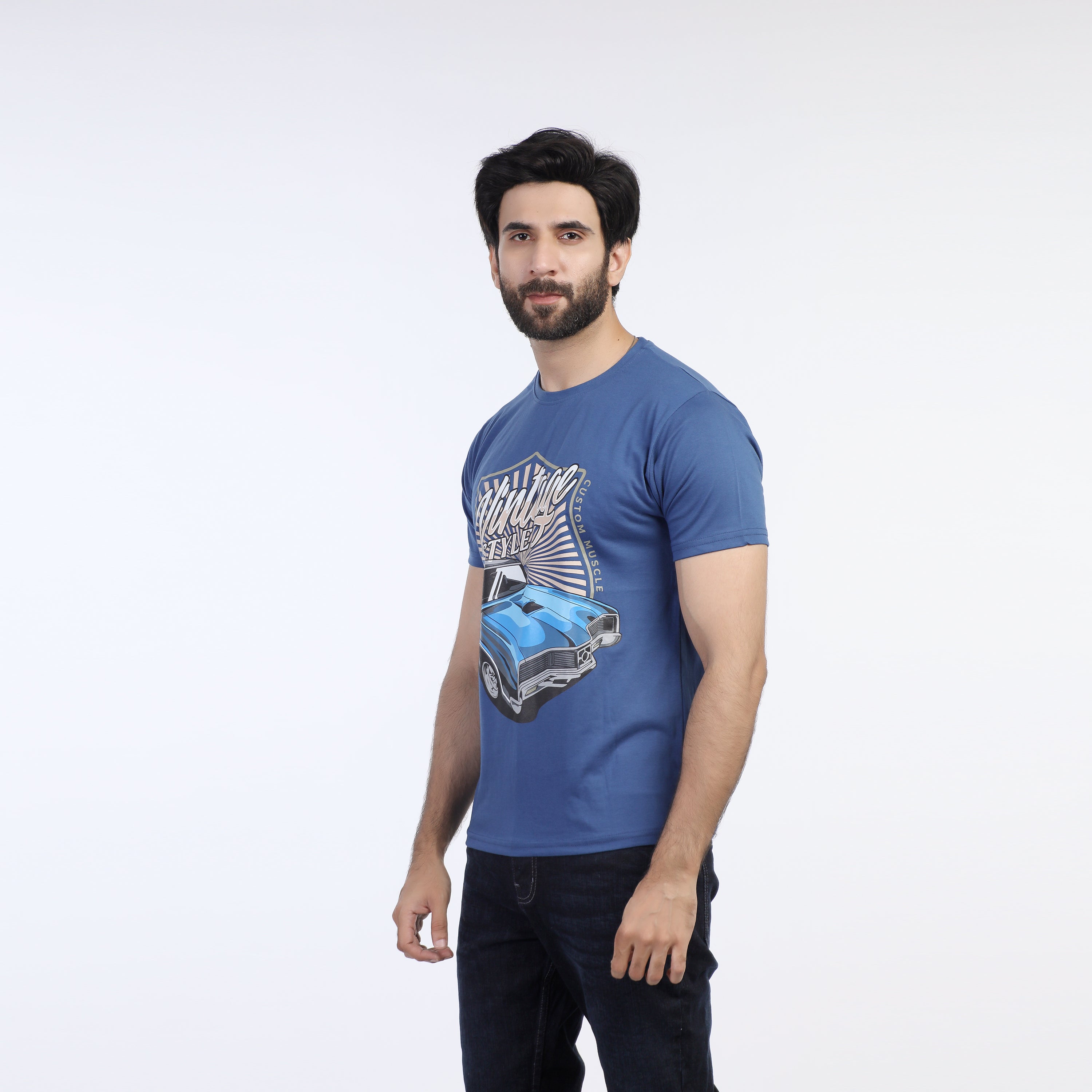 Valuable Men's Half Sleeves T-Shirt - Blue, Men's T-Shirts & Polos, Chase Value, Chase Value