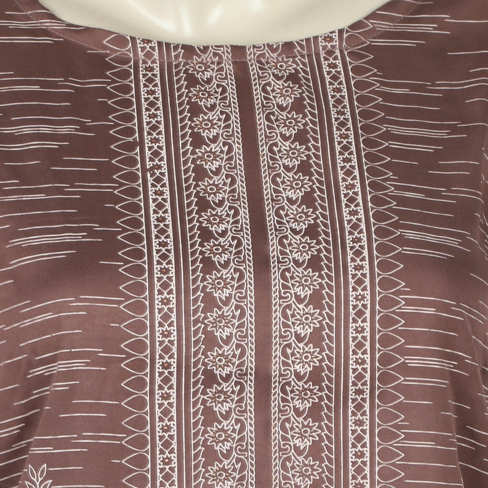 Women's Printed 3pcs Suit - Light Brown, Women Shalwar Suits, Chase Value, Chase Value