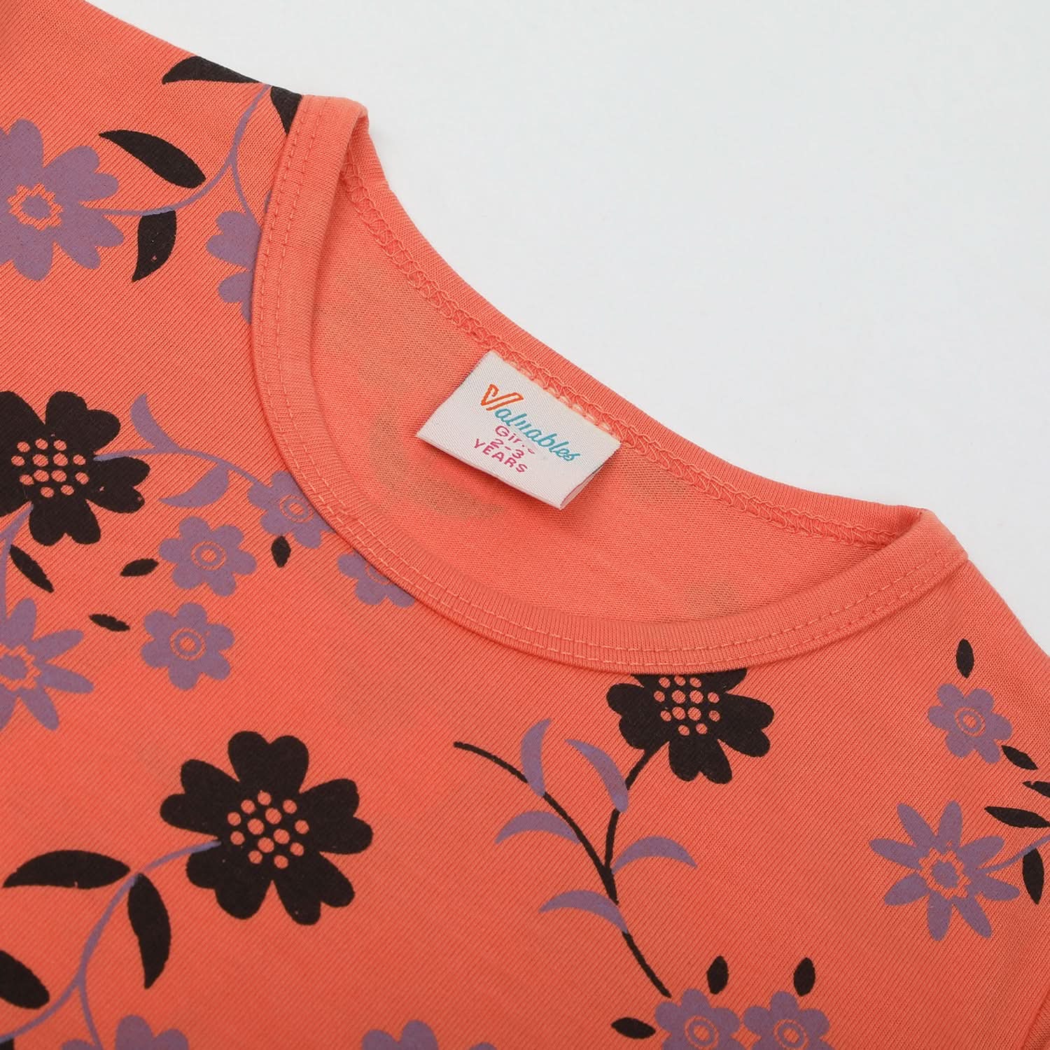 Girls Full Sleeves T-Shirt - Peach, Girls T-Shirts, Chase Value, Chase Value