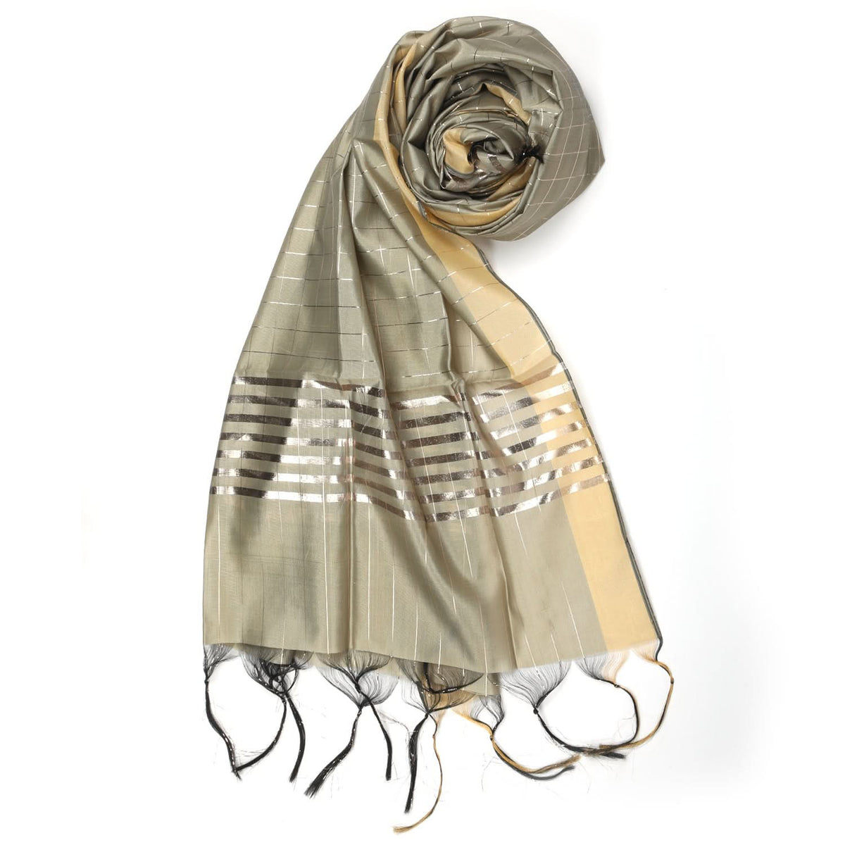 Women's Yarn Dyed Lichi Dupatta - Beige, Women Dupatta, Chase Value, Chase Value