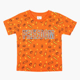 Boys Printed Half Sleeves T-Shirt - Orange, Boys T-Shirts, Chase Value, Chase Value