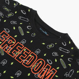 Boys Printed Half Sleeves T-Shirt - Black, Boys T-Shirts, Chase Value, Chase Value