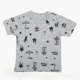 Boys Printed Half Sleeves T-Shirt - Grey, Boys T-Shirts, Chase Value, Chase Value
