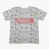 Boys Printed Half Sleeves T-Shirt - Grey, Boys T-Shirts, Chase Value, Chase Value