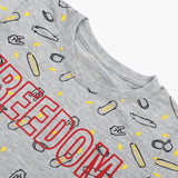 Boys Printed Half Sleeves T-Shirt - Grey, Boys T-Shirts, Chase Value, Chase Value