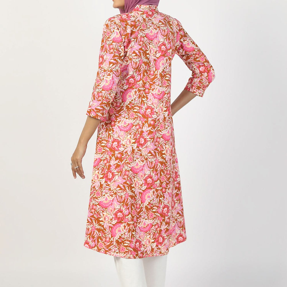 Women's Jalpari Printed Kurti - Tea Pink, Women Ready Kurtis, Chase Value, Chase Value