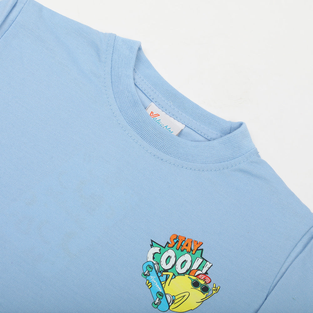 Boys Full Sleeves T-Shirt - Light Blue, Boys T-Shirts, Chase Value, Chase Value