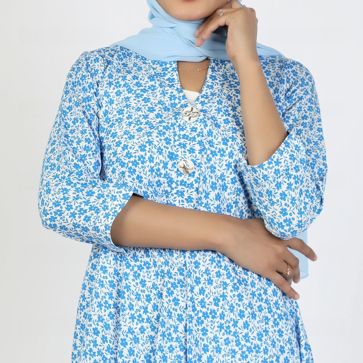Women's Jalpari Printed Kurti - Blue, Women Ready Kurtis, Chase Value, Chase Value