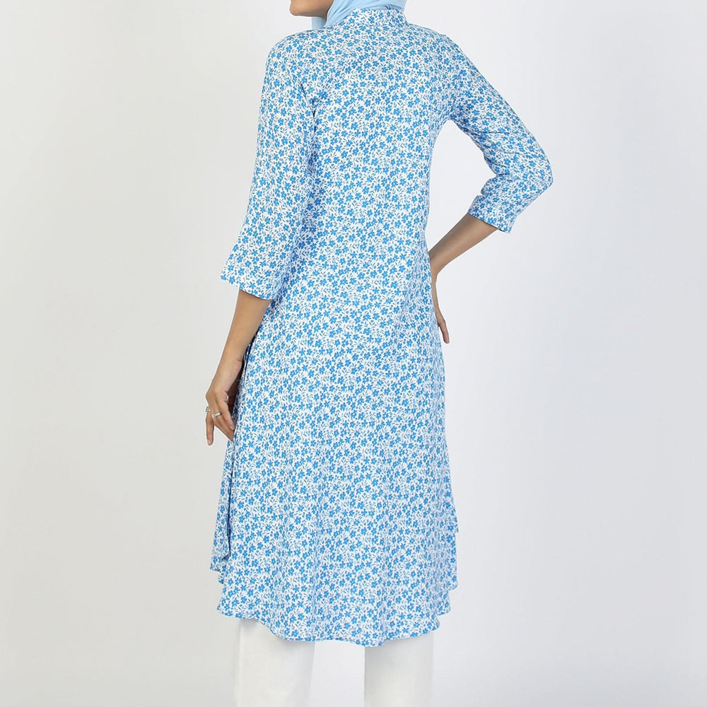 Women's Jalpari Printed Kurti - Blue, Women Ready Kurtis, Chase Value, Chase Value