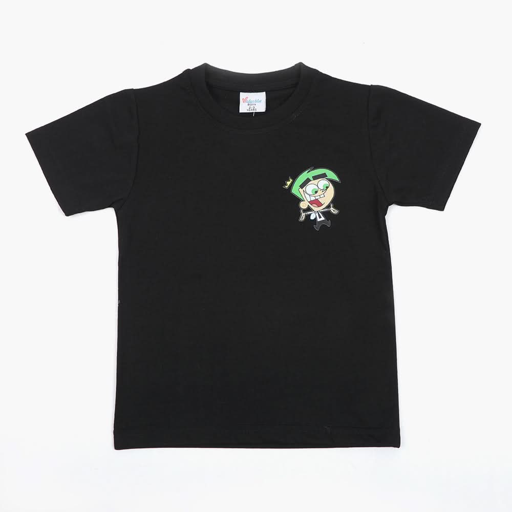 Boys Half Sleeves T-Shirt - Black, Boys T-Shirts, Chase Value, Chase Value