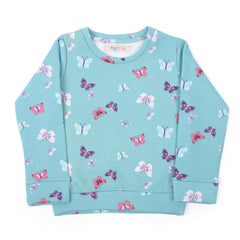 Girls Full Sleeves Sweat Shirt - Light Blue