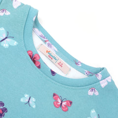 Girls Full Sleeves Sweat Shirt - Light Blue