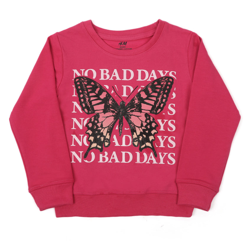 Girls Full Sleeves Sweat Shirt - Pink