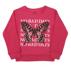 Girls Full Sleeves Sweat Shirt - Pink