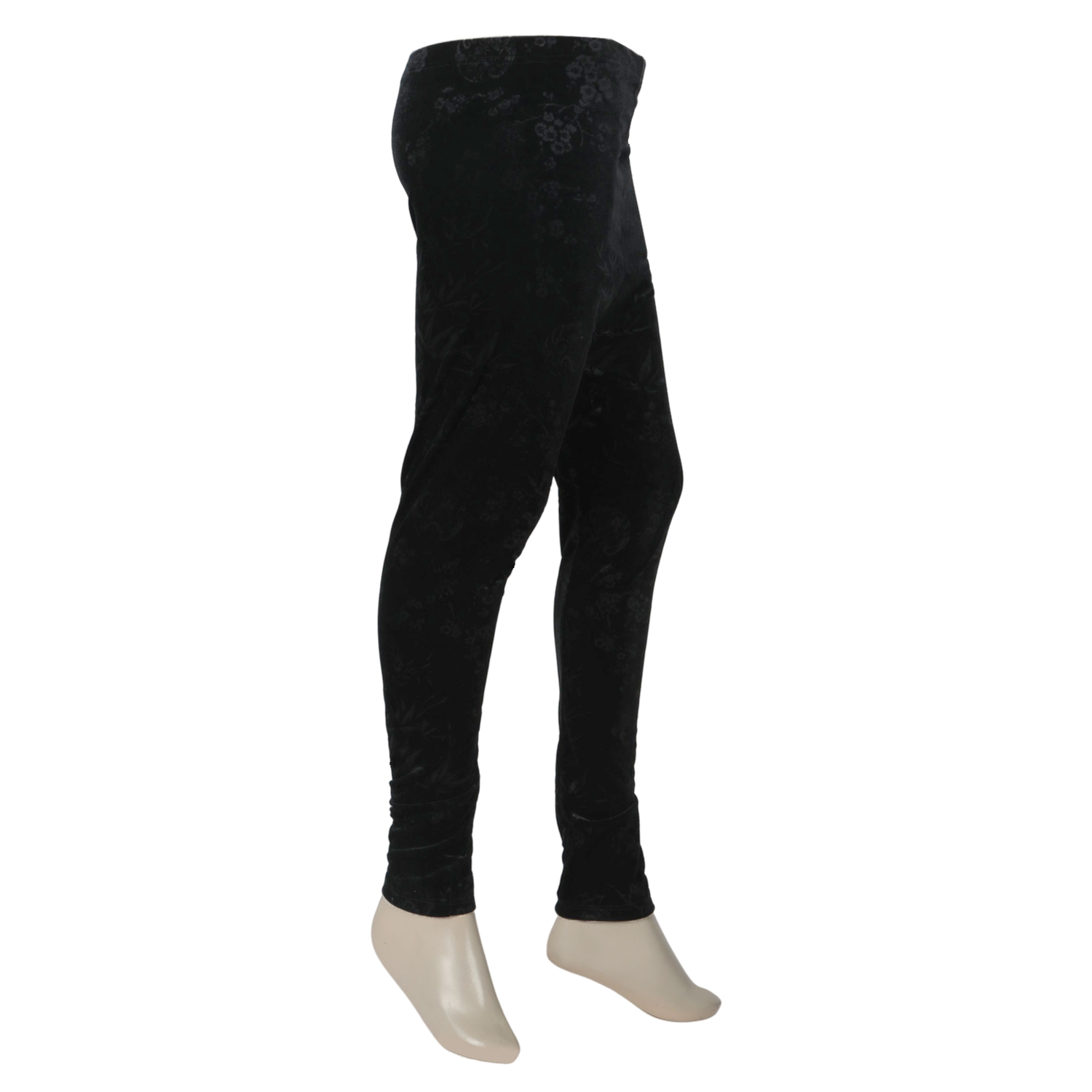 Women's Velvet Printed Tights - Black, Women Pants & Tights, Chase Value, Chase Value