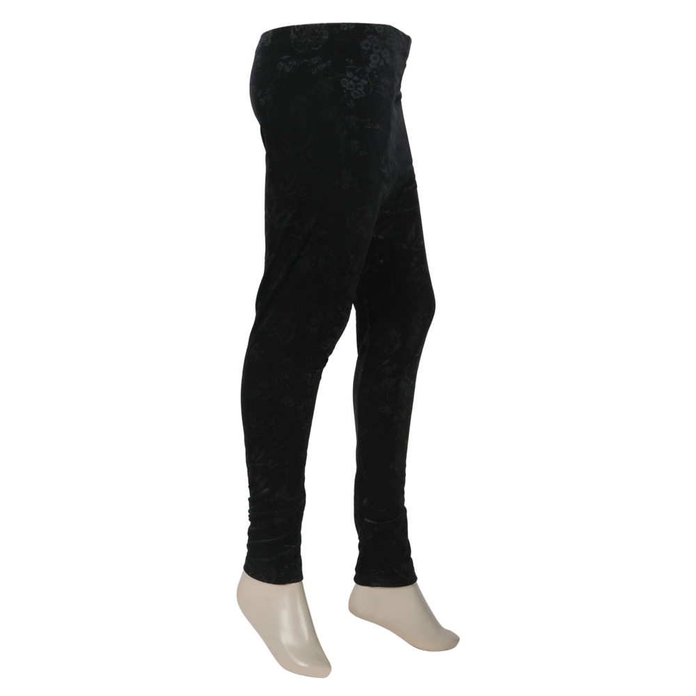 Women's Velvet Printed Tights - Black, Women Pants & Tights, Chase Value, Chase Value