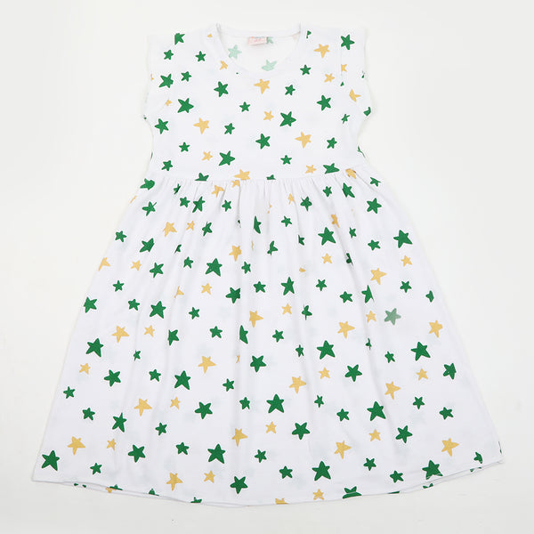 Girls Independence Day Frock - White