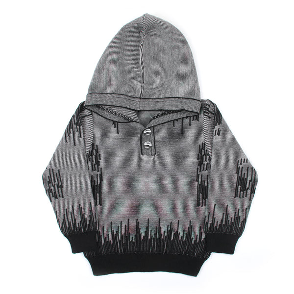 Eminent Boys Full Sleeves Hoodie Sweater - Gray & Black