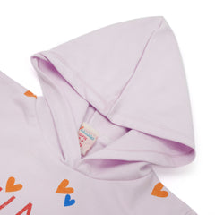 Girls Full Sleeves Hoodie T-Shirt - Light Purple