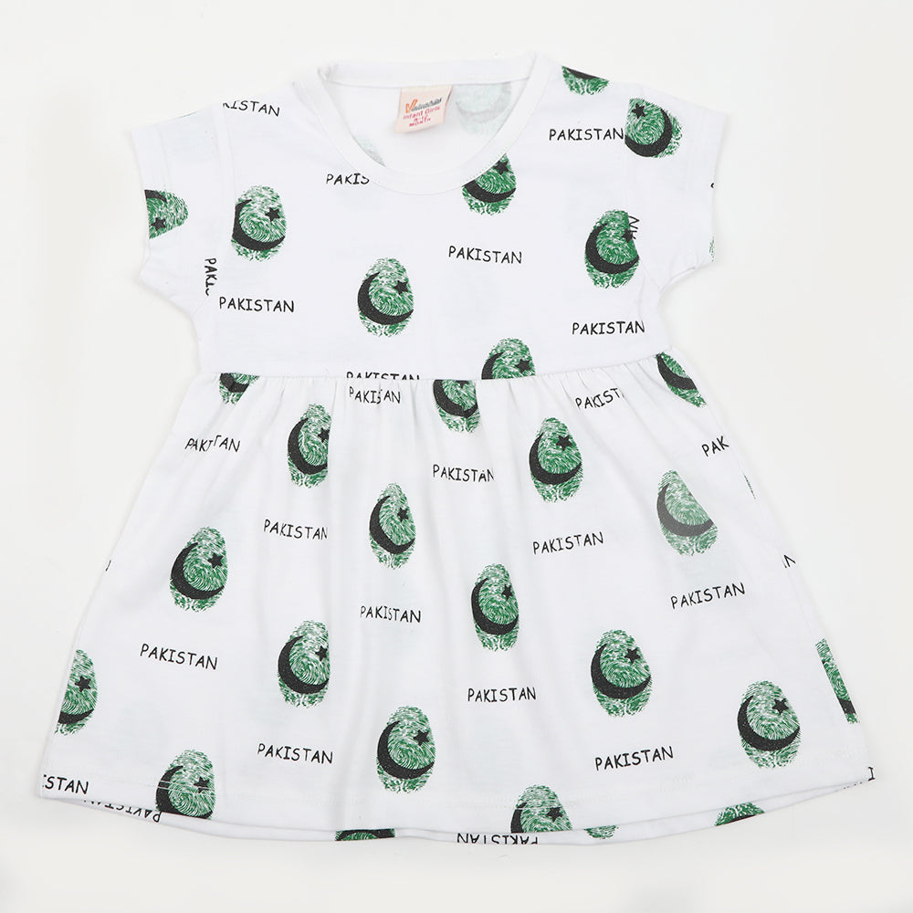 Girls Independence Day Frock - White, Girls Frocks, Chase Value, Chase Value