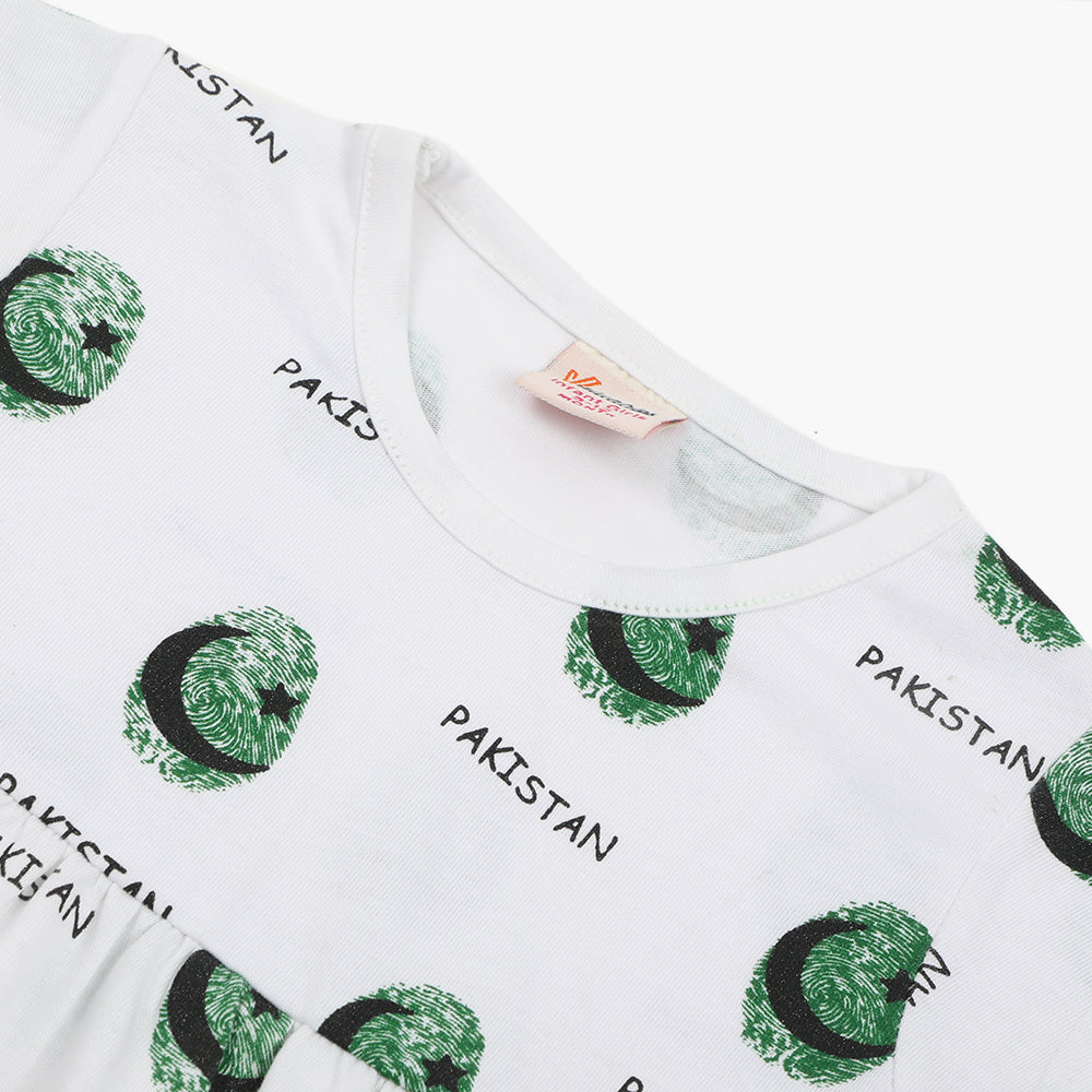 Girls Independence Day Frock - White, Girls Frocks, Chase Value, Chase Value