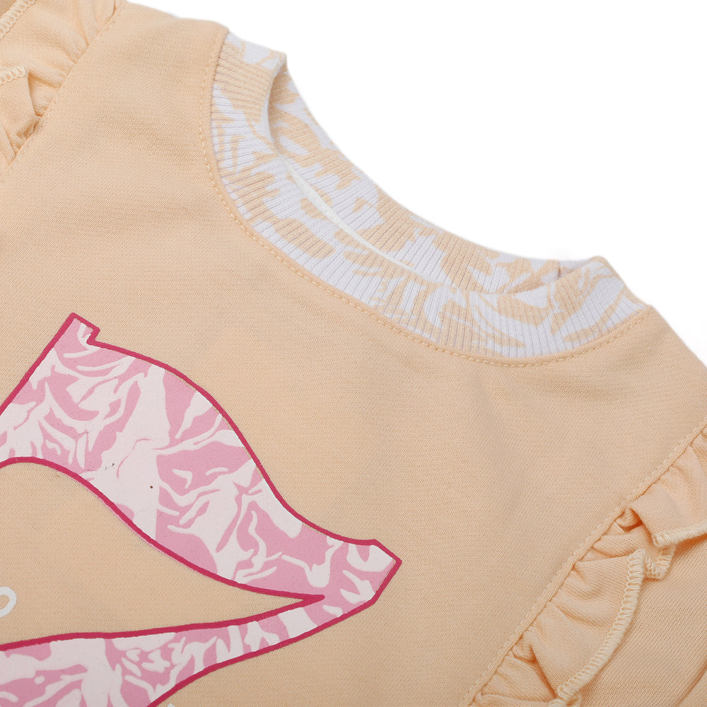 Girls Full Sleeves Sweat Shirt - Peach, Girls Hoodies & Sweat Shirts, Chase Value, Chase Value