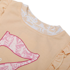 Girls Full Sleeves Sweat Shirt - Peach