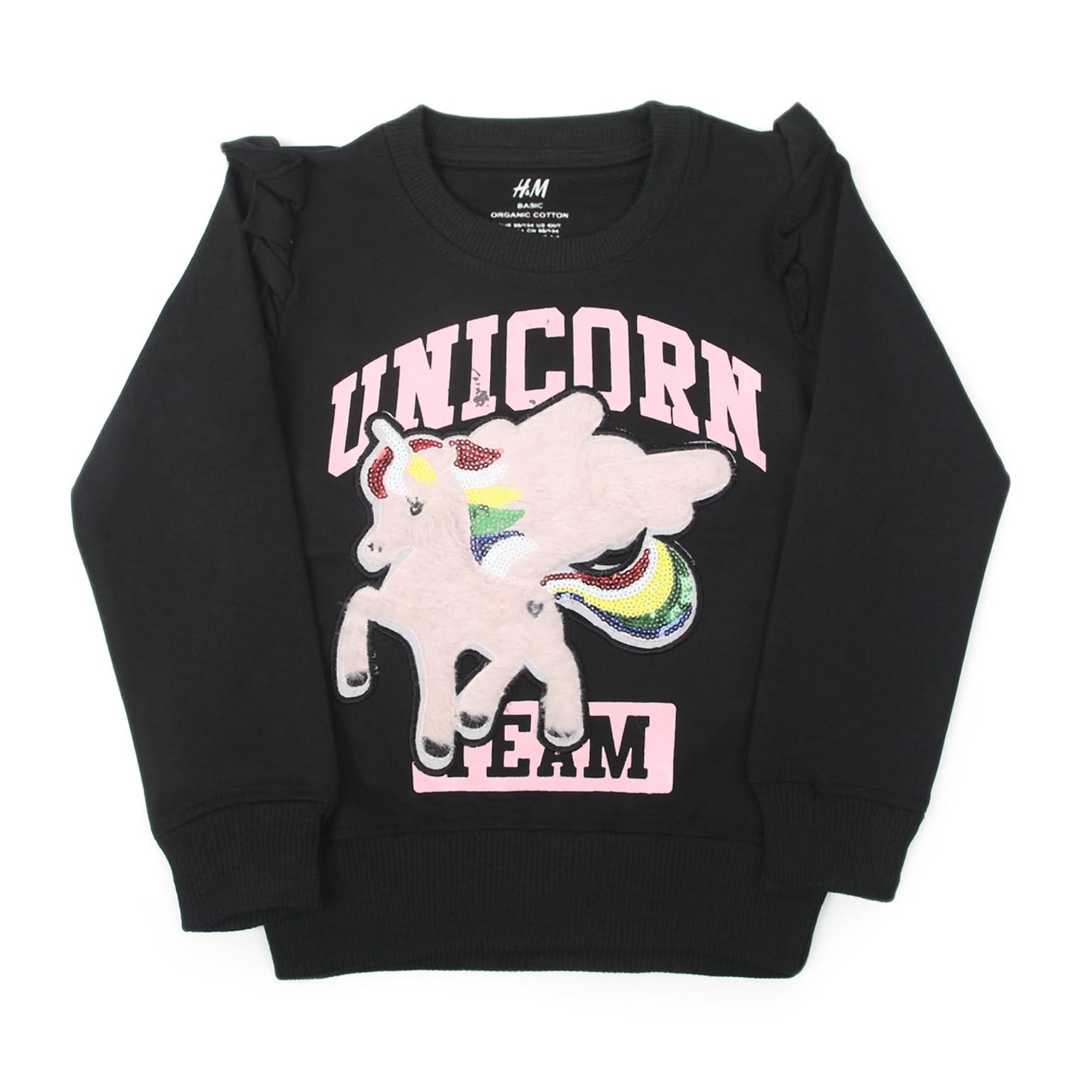 Girls Full Sleeves Sweat Shirt - Black, Girls Hoodies & Sweat Shirts, Chase Value, Chase Value