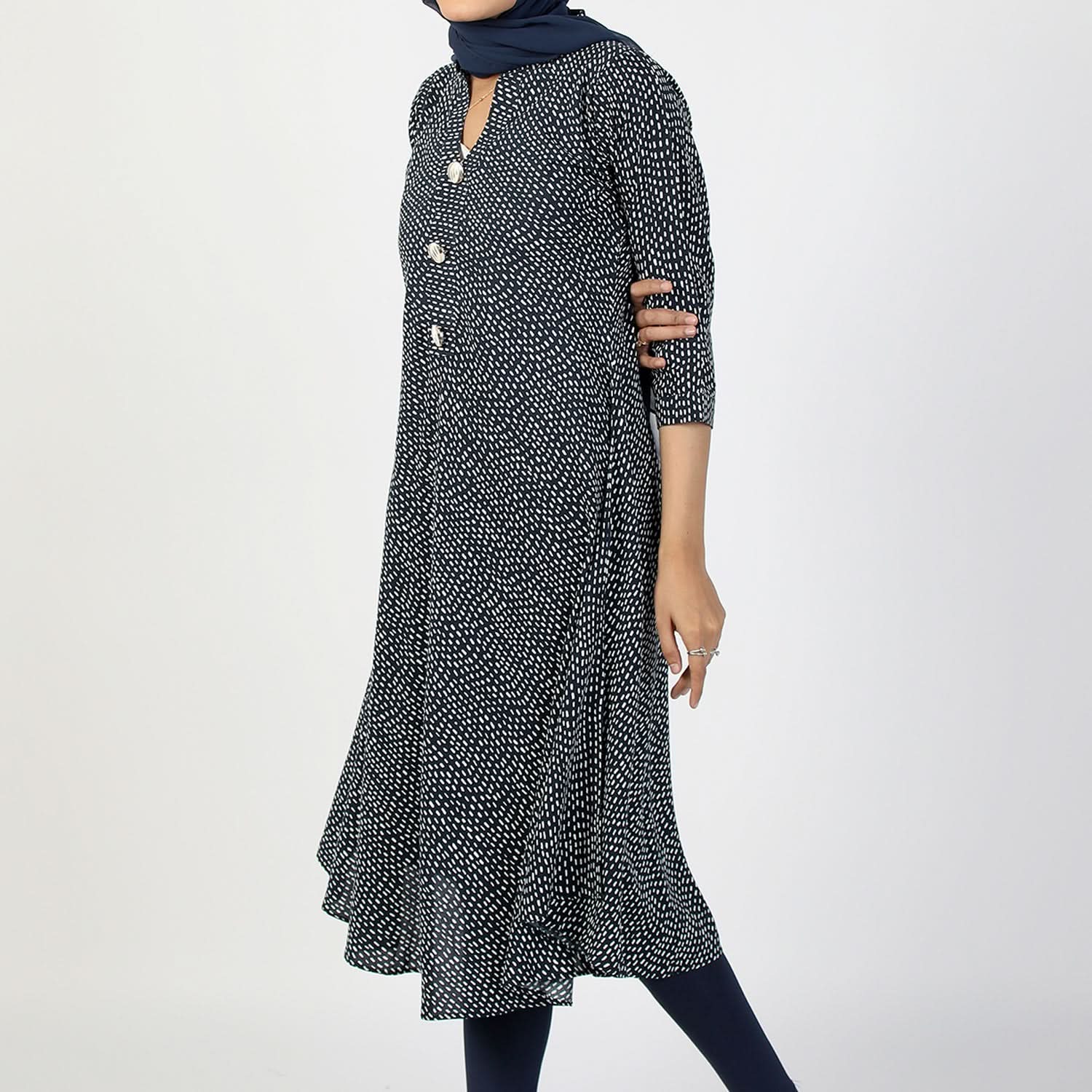 Women's Jalpari Printed Kurti - Navy Blue, Women Ready Kurtis, Chase Value, Chase Value