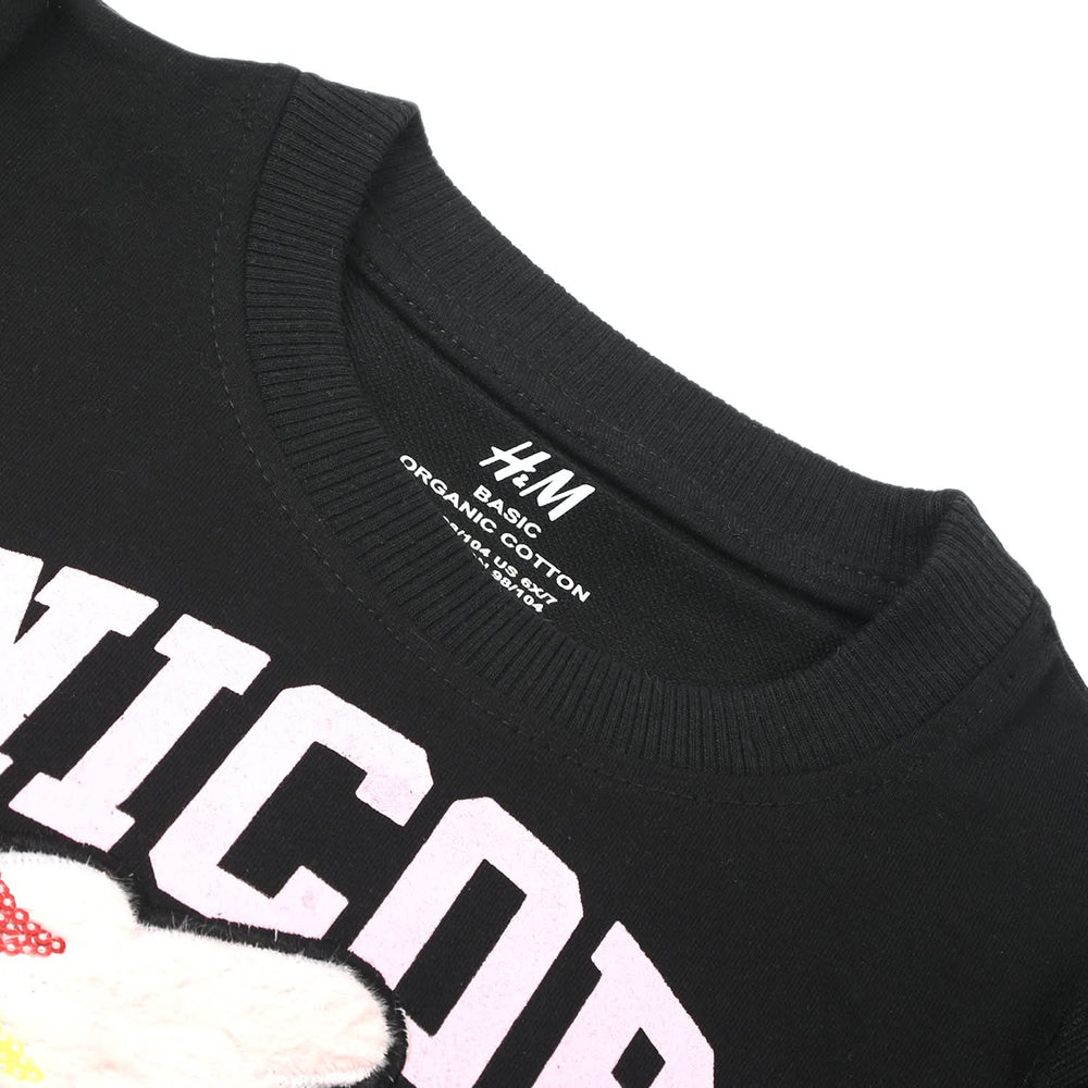 Girls Full Sleeves Sweat Shirt - Black, Girls Hoodies & Sweat Shirts, Chase Value, Chase Value
