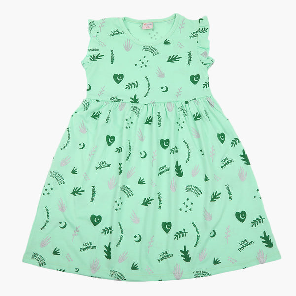 Girls Independence Day Frock - Green