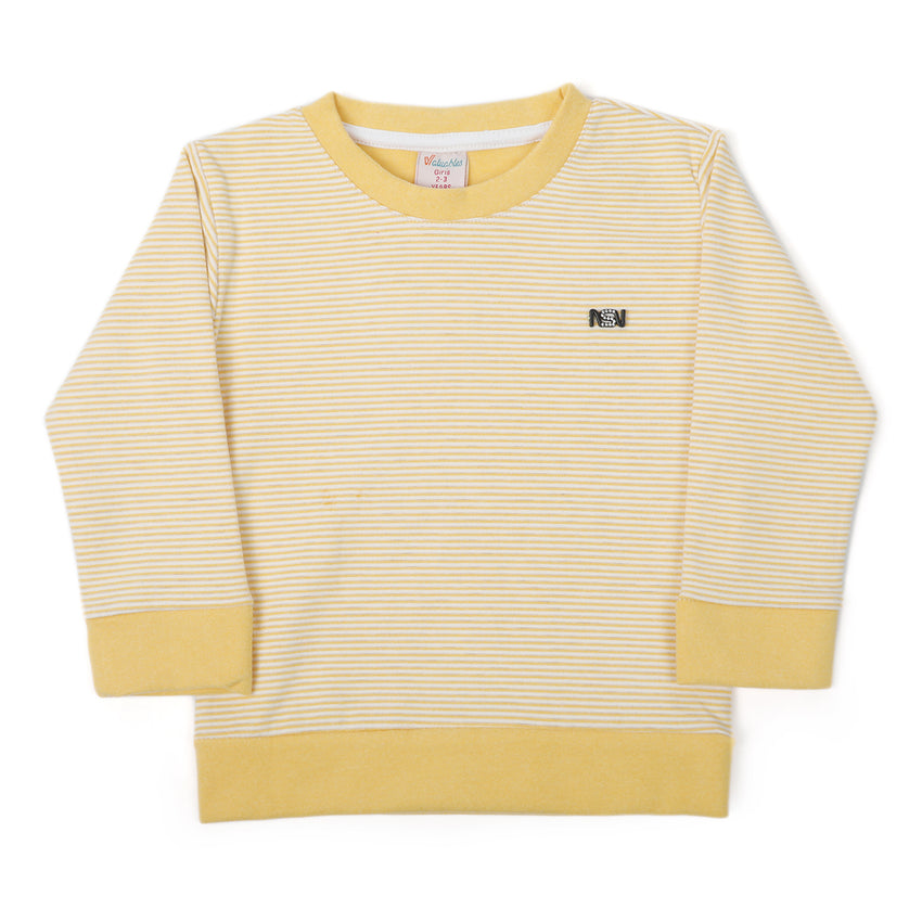 Girls Full Sleeves Sweat Shirt - Yellow