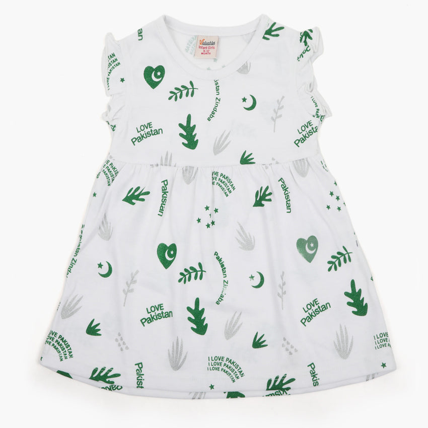 Girls Independence Day Frock - White