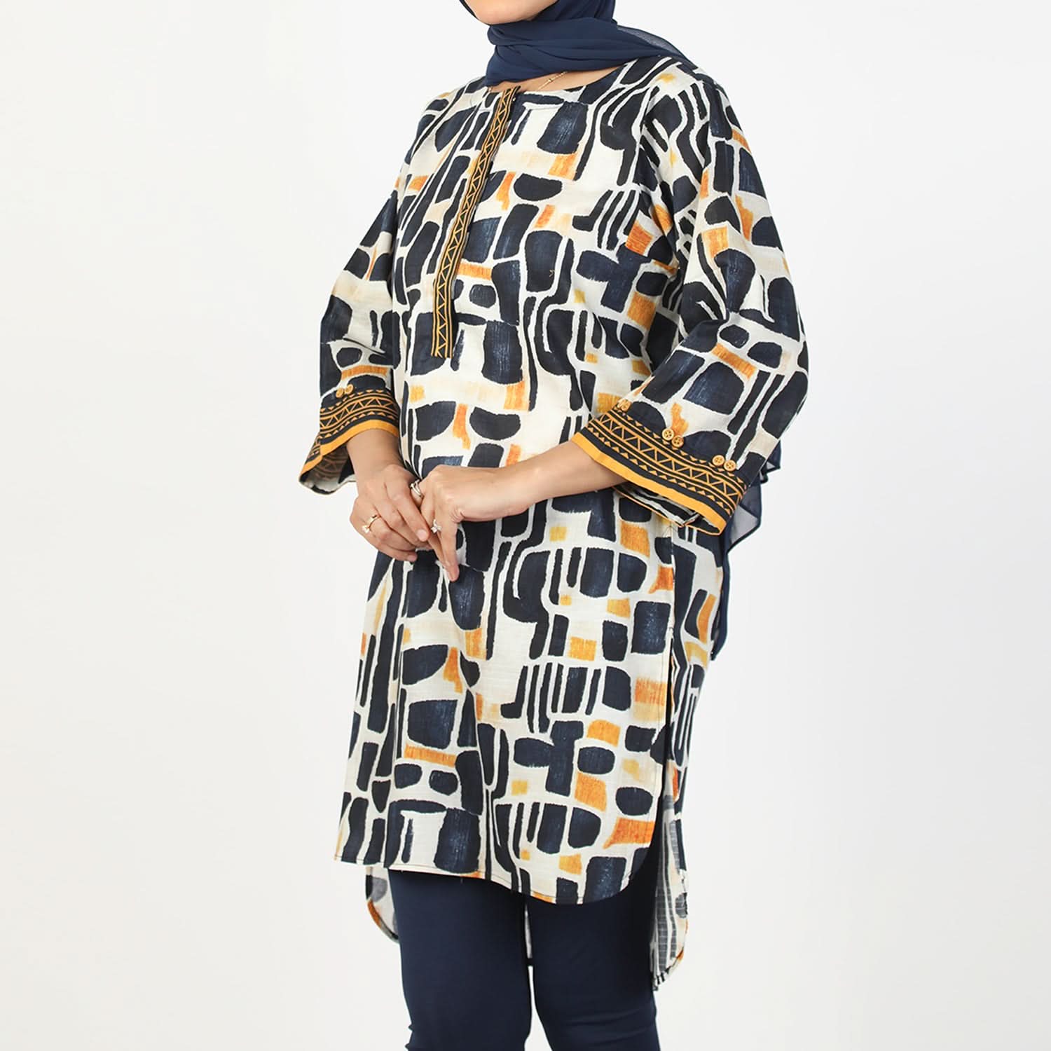 Monochrome Abstract Kurti – Edgy & Effortless, Women Ready Kurtis, Eminent, Chase Value