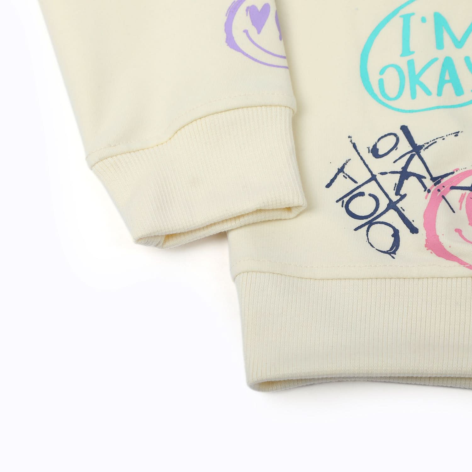 Girls Full Sleeves Sweat Shirt - Cream, Girls Hoodies & Sweat Shirts, Chase Value, Chase Value