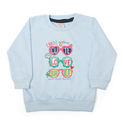 Girls Full Sleeves Sweat Shirt - Blue