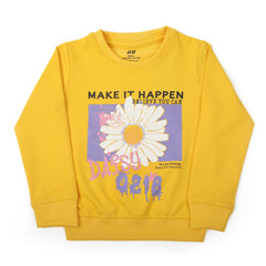 Girls Full Sleeves Sweat Shirt - Yellow