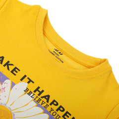 Girls Full Sleeves Sweat Shirt - Yellow