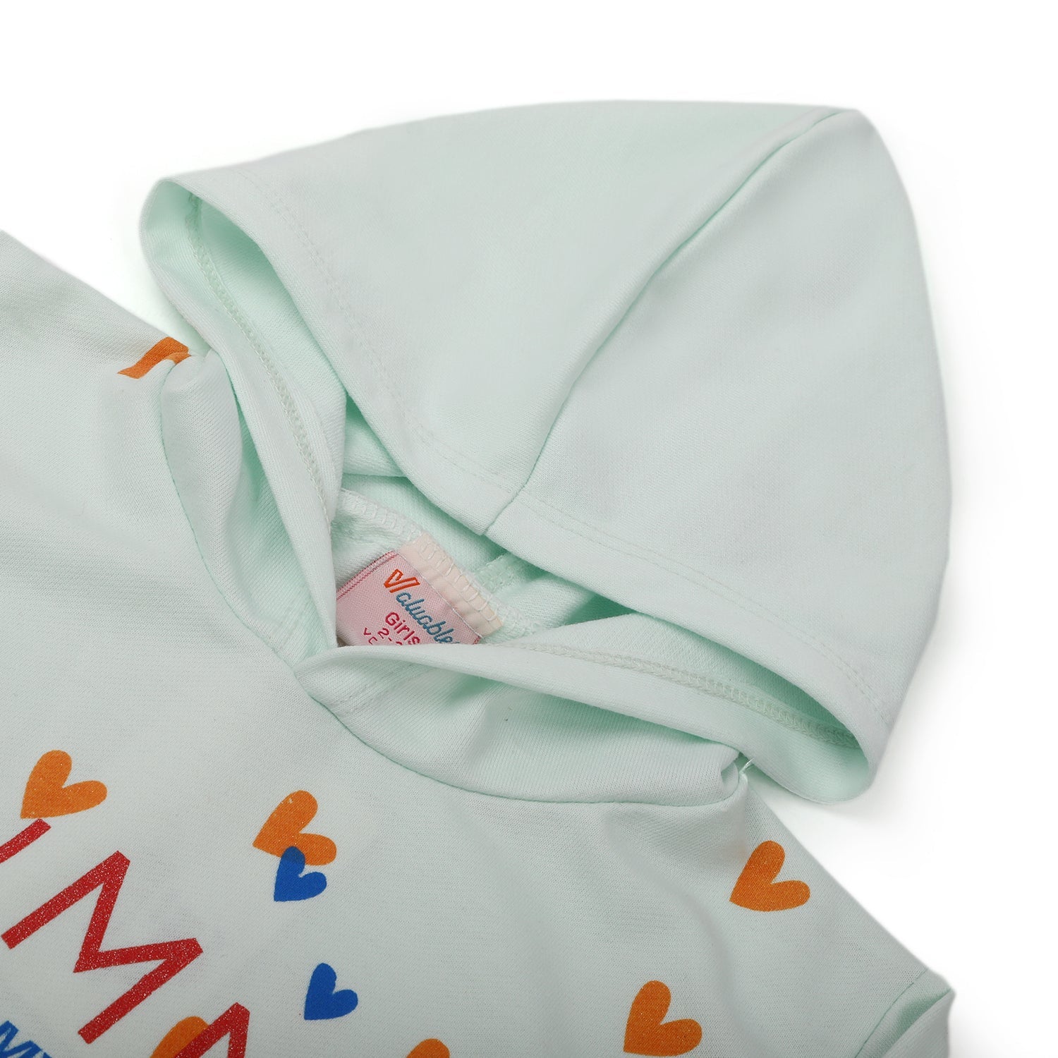 Girls Full Sleeves Hoodie T-Shirt - Cyan, Girls Hoodies & Sweat Shirts, Chase Value, Chase Value