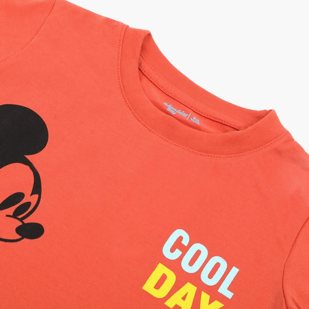 Boys Printed Half Sleeves T-Shirt - Rust, Boys T-Shirts, Chase Value, Chase Value