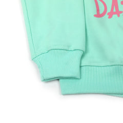 Girls Full Sleeves Sweat Shirt - Cyan