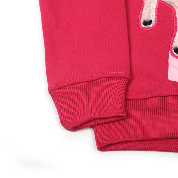 Girls Full Sleeves Sweat Shirt - Pink